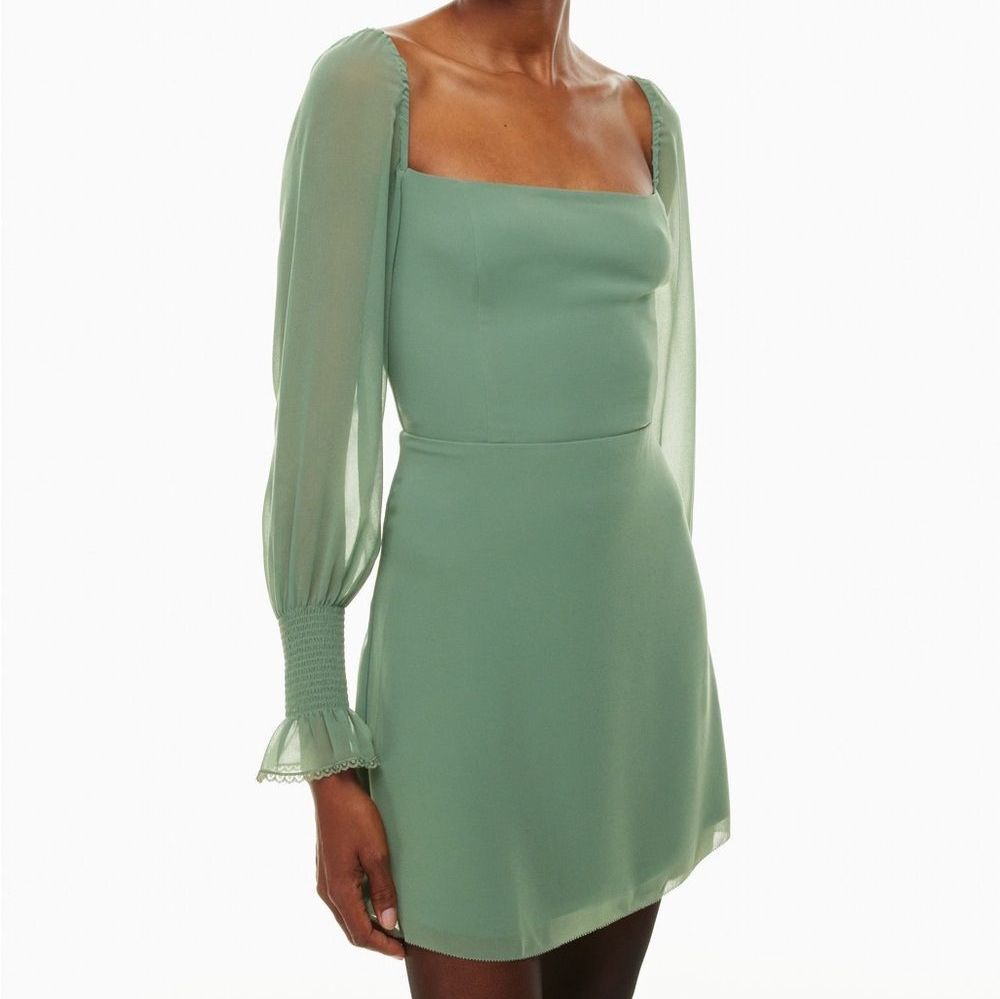 Wilfred Sage Green Long-Sleeve Mini Dress 0